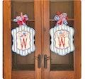 Patriotic Door Hanger: 4th of July Decor, Personalized Initial