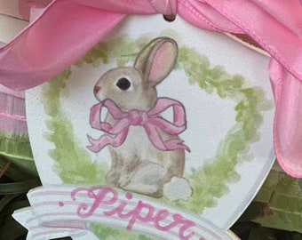 Single Bunny Easter Basket Tag