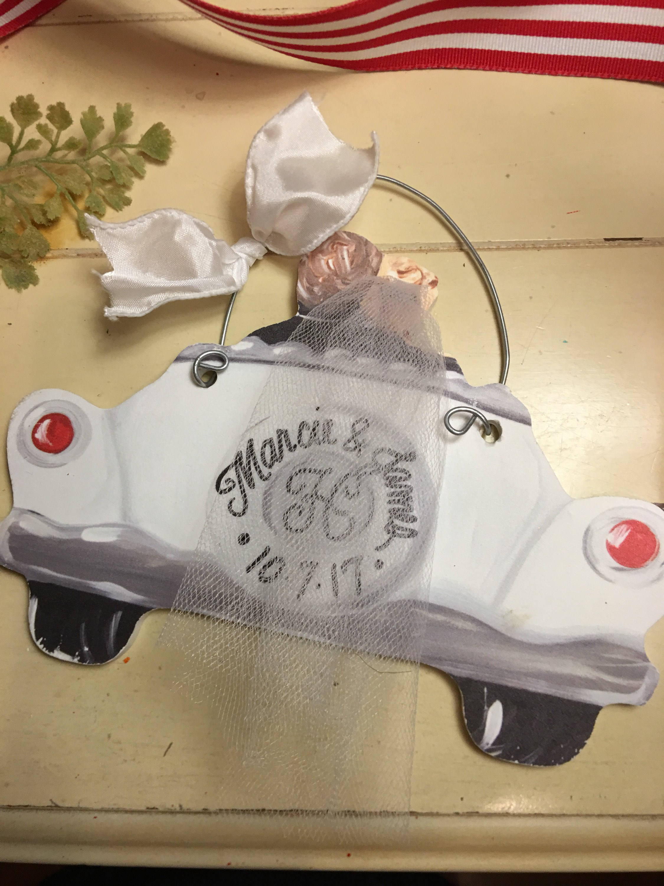 Personalized Wedding Car Ornament. Add your own personalization:).