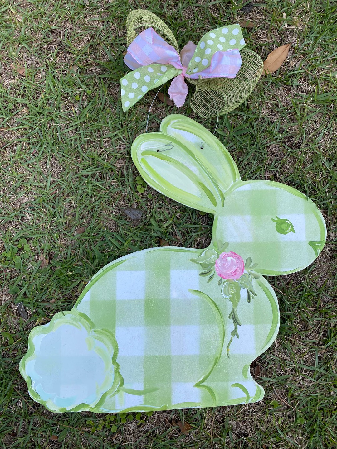 Easter Bunny Rabbit Door Hanger. Artist Tree. Front Door Hanger. Easter