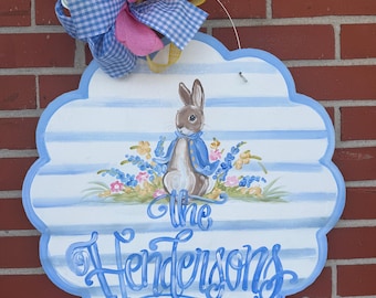 Scallop Bunny Easter Hanger