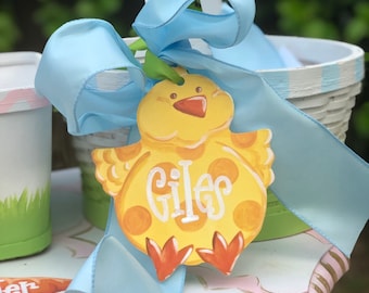 Personalized chunky lil baby chick Easter Basket Tag