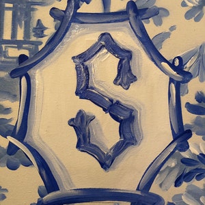 Chinoiserie Ginger Jar Blue White Door Hanger. Year Round door hanger. Artist Tree. My Artist Tree. image 5