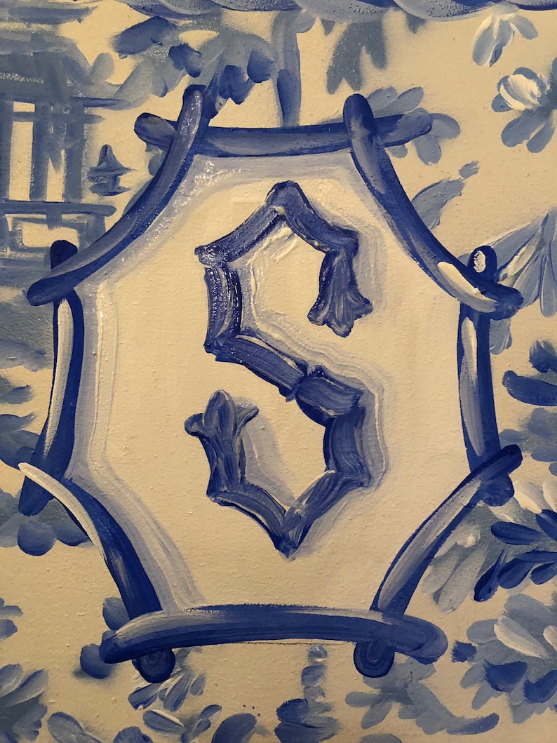 Chinoiserie Ginger Jar Blue White Door Hanger. Year Round door hanger. Artist Tree. My Artist Tree. image 5