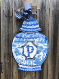 Personalized Chinoiserie Ginger Jar Door Hanger: Blue & White Decor