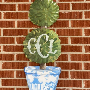 Topiary Door Hanger. Dothan Alabama. Artist Tree. Dondee Hicks. My Artist Tree. Monogrammed Door Hanger image 1