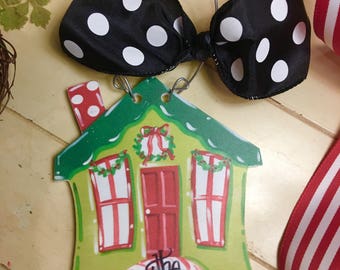 Personalized Christmas House Ornament. Add your own personalization:).