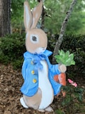 Large Rabbit door hanger bunny easter spring decor inspired by Peter, approx 40” tall. Attached ribbon for easy hanging