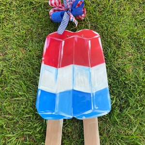 Summer Patriotic popsicle door hanger.Red, white and blue. Summer Door. 4th of July decor. Patriotic door hanger. Patriotic decoration.