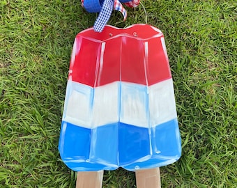 Patriotic Popsicle Door Hanger: Red, White, and Blue 4th of July Decor
