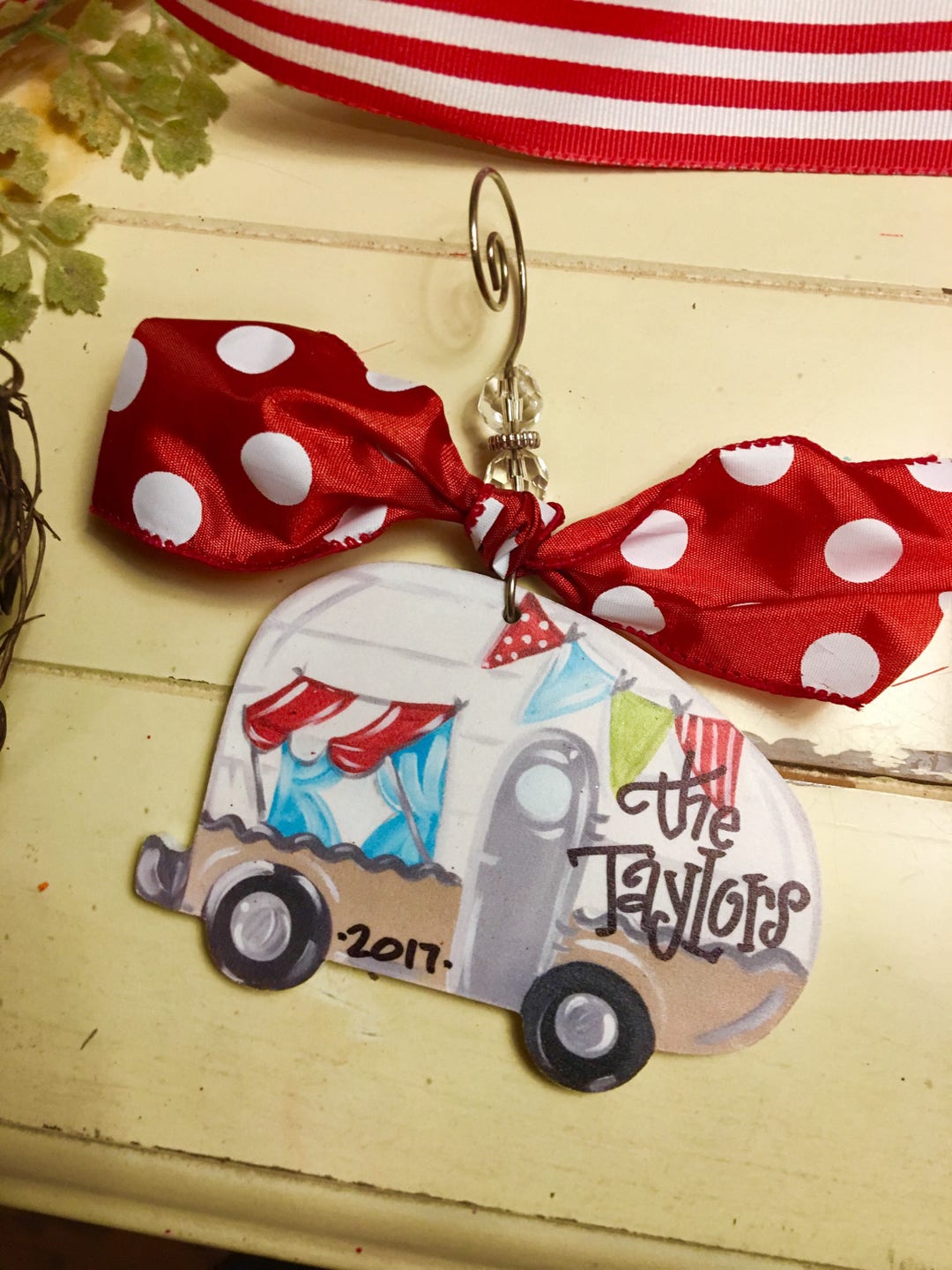 Growing Old Together, Camper Van Adventure, Personalized Custom Wood Ornament, Gift For Couples And Family
