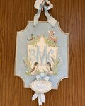 Dog crest baby door hanger springer mallard dawn doe deer southern wildlife woodland squirrel monogram hospital door hanger BOY or GIRL