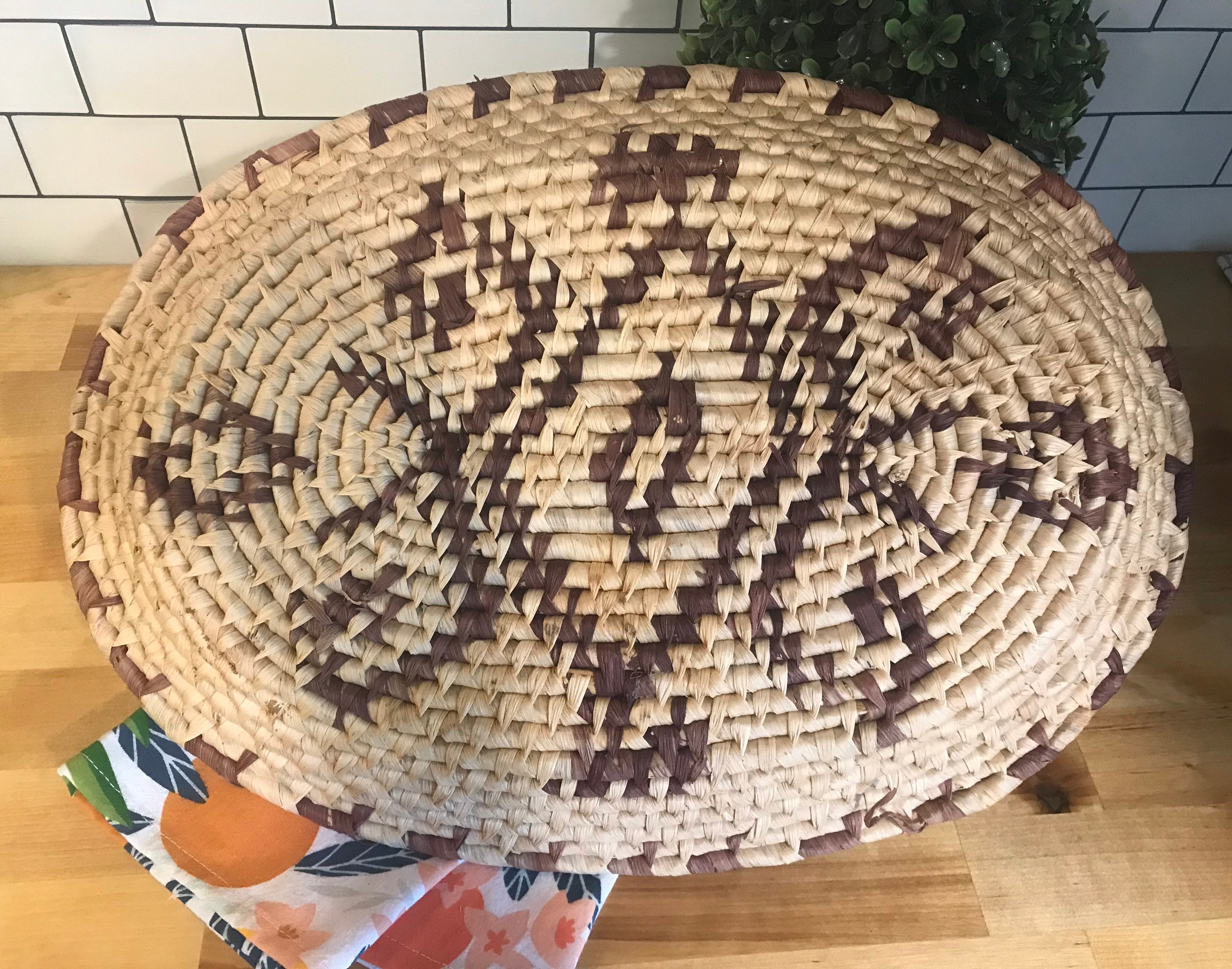 Natural Woven Large Oval Wall Basket Etsy