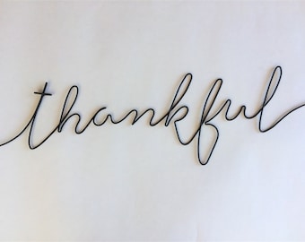 signo agradecido / regalo de atención plena / regalos inspiradores / signo de alambre / arte de palabras de alambre / escritura de alambre