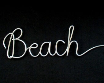 wire word-beach-word art-wire art-wire script-wire words-wire sign-home décor-small gift-wire word art-wire letters-gift tag-ornament-wire