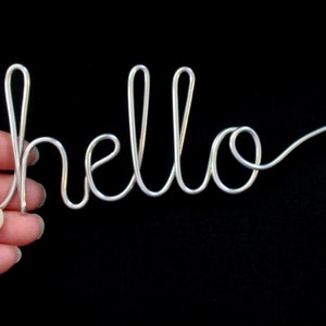 wire word hello,wire words,hello,wire script words,wire writing,wire cursive words,hanging words,wire sign,wire word art, wire wall words, image 2