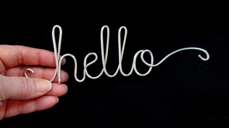 wire word hello,wire words,hello,wire script words,wire writing,wire cursive words,hanging words,wire sign,wire word art, wire wall words, image 2