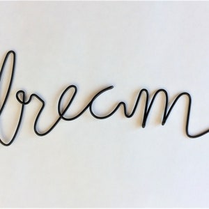 dream sign/ wire word art/ wire sign/ metal word art/ wire writing/ bedroom wall art/ nursery wall art
