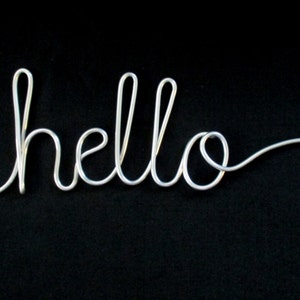 wire word hello,wire words,hello,wire script words,wire writing,wire cursive words,hanging words,wire sign,wire word art, wire wall words, image 1