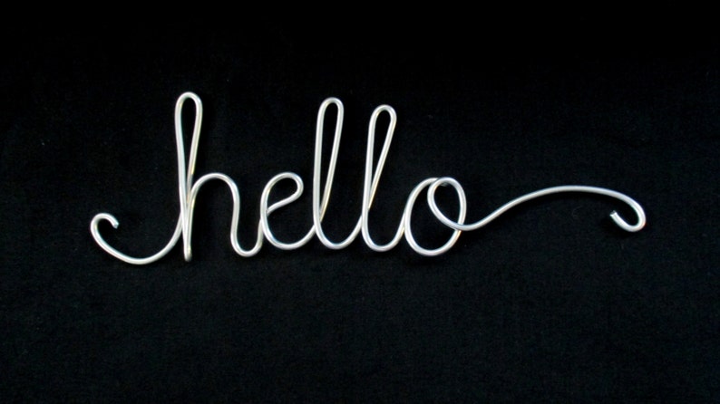 wire word hello,wire words,hello,wire script words,wire writing,wire cursive words,hanging words,wire sign,wire word art, wire wall words, image 1