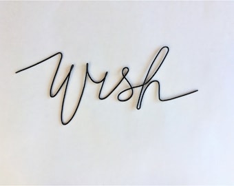 deseo / signo de alambre / arte de la palabra de metal / escritura de alambre / arte de la palabra del alambre / arte de la pared del alambre / tipografía del metal