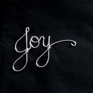 wire word joy, wire words, decorative words, wire script words, wire cursive words, wire word art, hanging words, wire writing, wall art