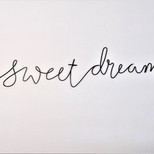 sweet dreams sign/ wire word art/ nursery wall art/ baby shower gift/ wire writing/ metal word art/ kids room art