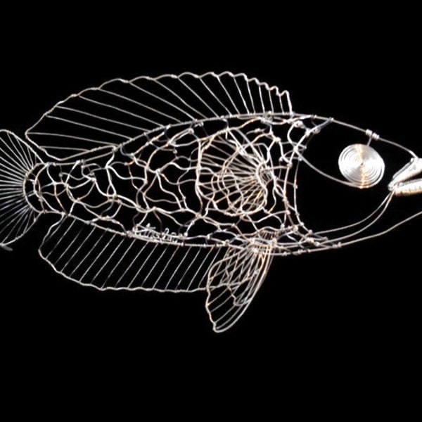 Wire Fish Sculpture Etsy