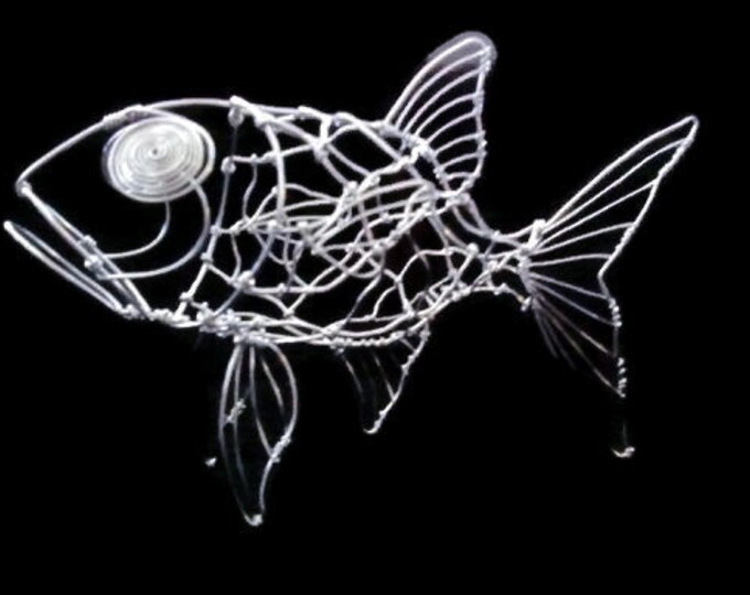 Wire Fish Sculpture 8.5inx6inx3infishwire Sculpturewire Etsy