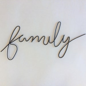 family sign/ wire word art/ wire sign/ metal word art/ wire writing/
