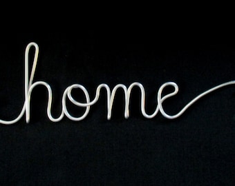 Hogar de palabras con alambre, palabras con alambre, hogar, palabras con escritura con alambre, palabras cursivas con alambre, arte con palabras con alambre, palabras decorativas, letreros, inauguración de la casa, palabras colgantes, escritura