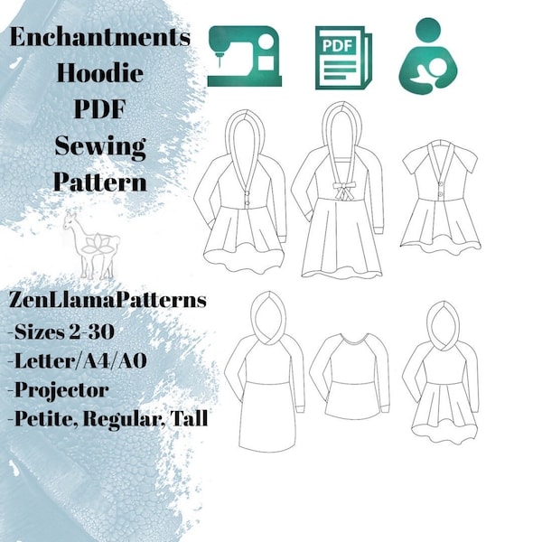 Breastfeeding Hoodie Pattern, Nursing Hoodie, Breastfeeding Sewing Pattern, Nursing Shirt Pattern, Nursing Top PDF Download. Digital pattern