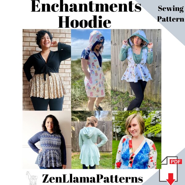 Enchantments Hoodie Pattern, Raglan Nursing Hoodie, Breastfeeding Sewing Pattern, Nursing Dress Pattern, Nursing Top Instant Download