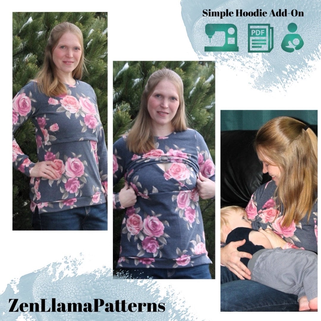 Crossover Nursing Add-on for Simple Hoodie Sewing Pattern ...