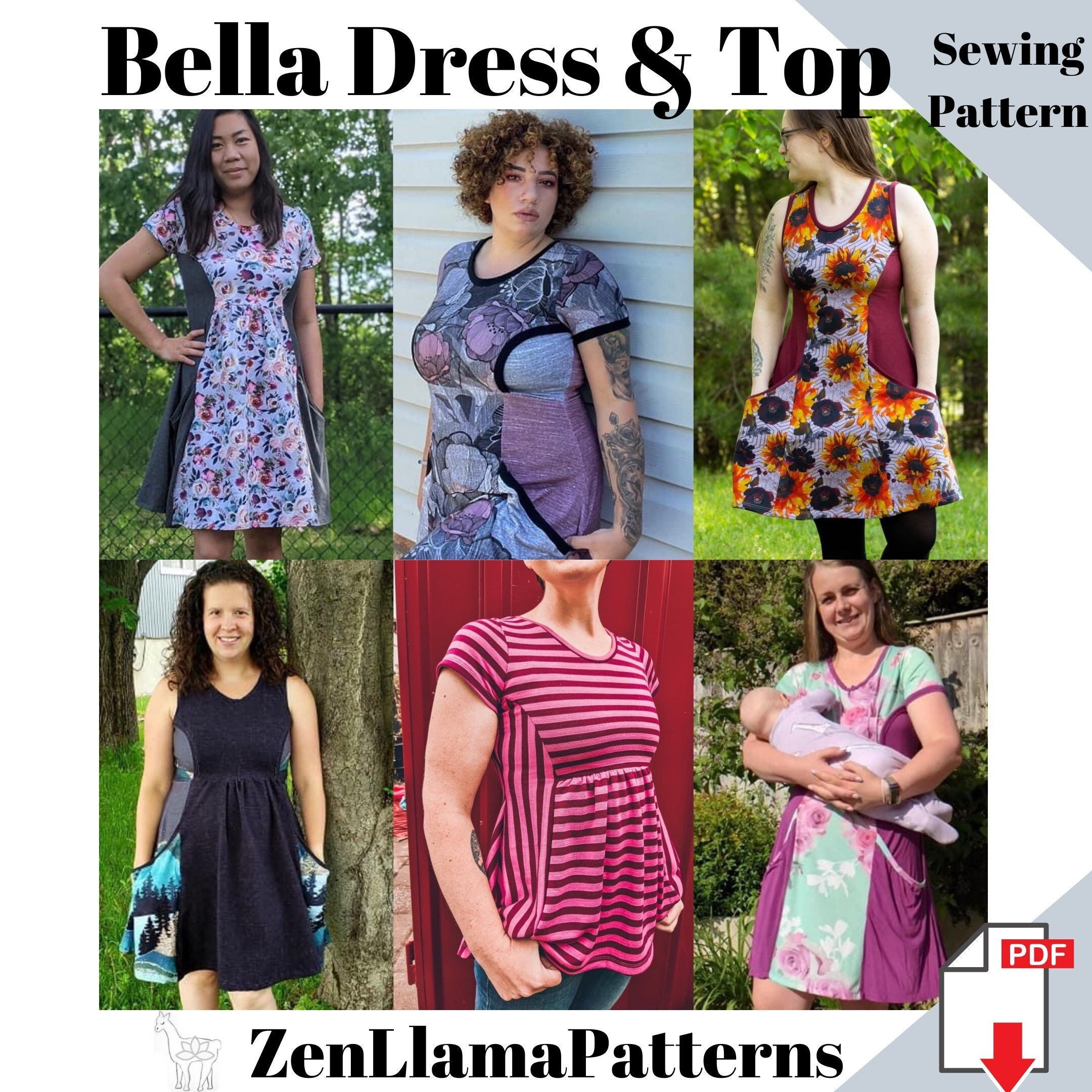 Nursing Dress Sewing Pattern, Nursing Top PDF Pattern, Breastfeeding ...