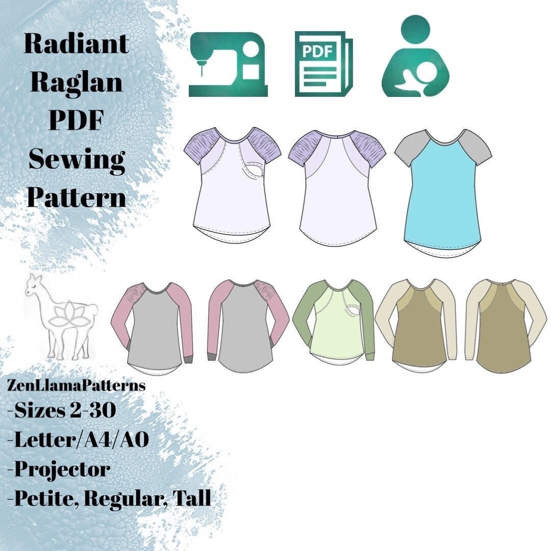 Radiant Raglan Pattern, Nursing Raglan Pattern, Breastfeeding Sewing ...