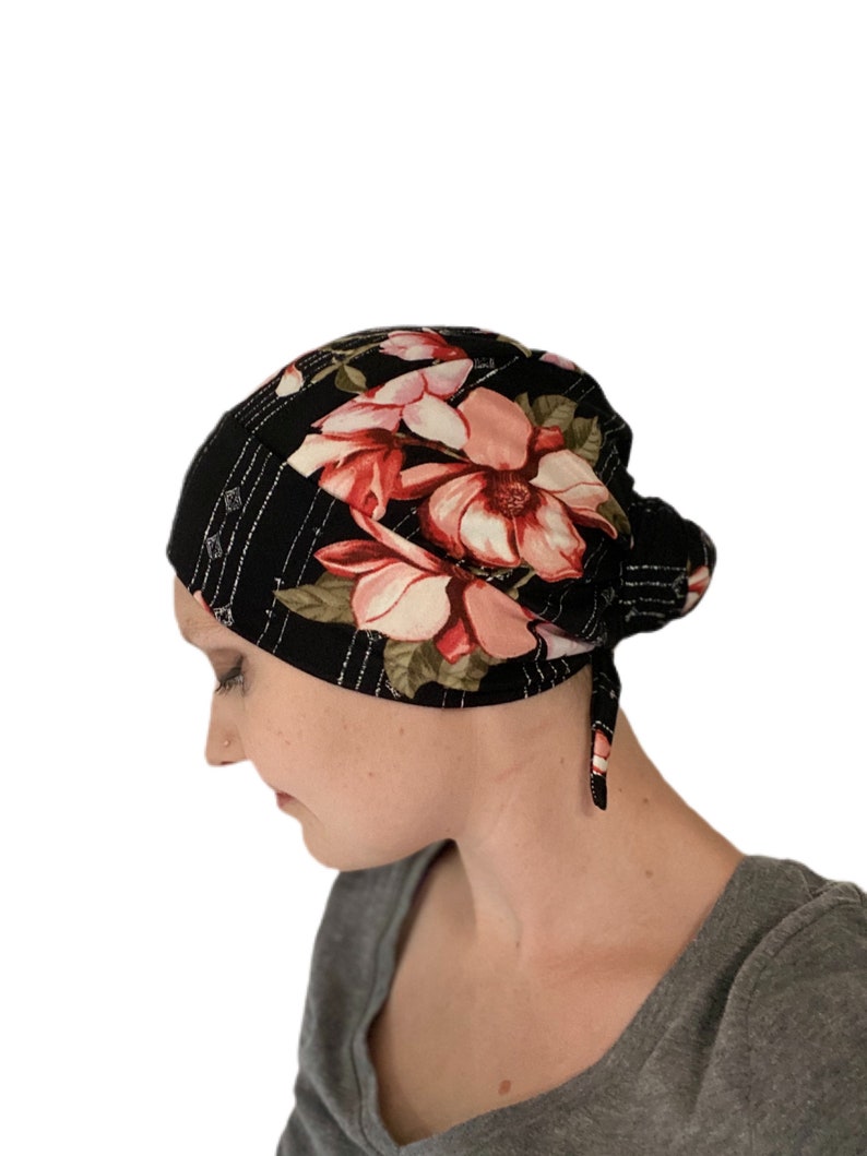 Stretchy Scrub Cap Floral Headwrap Nurse Head Cover Blue Etsy