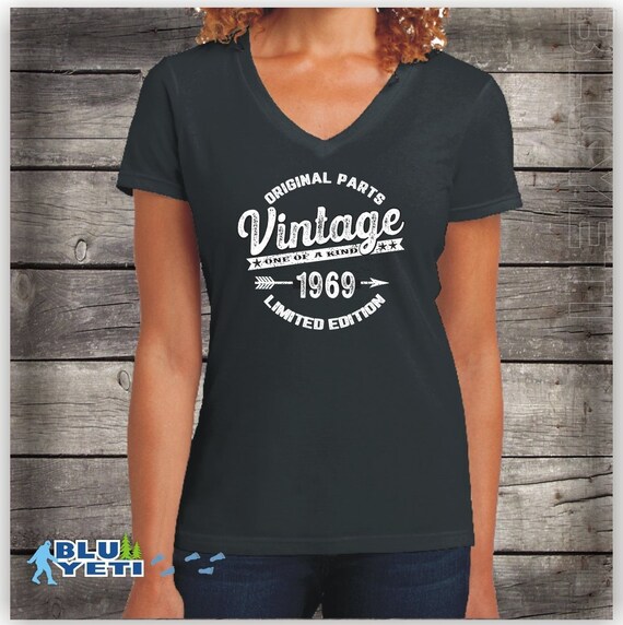 Womens Vintage 1969 Birthday Shirt 