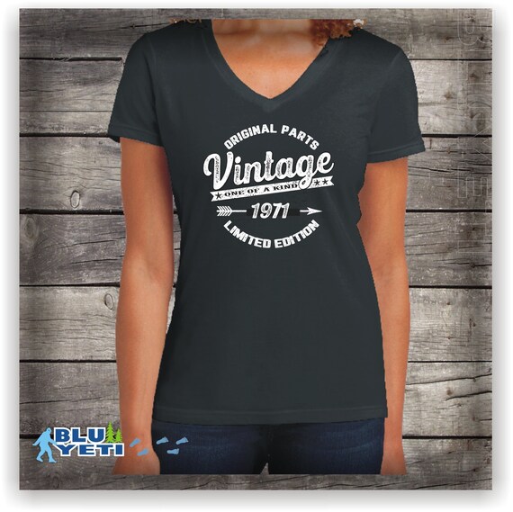 Womens Vintage 1971 Birthday Shirt 50 