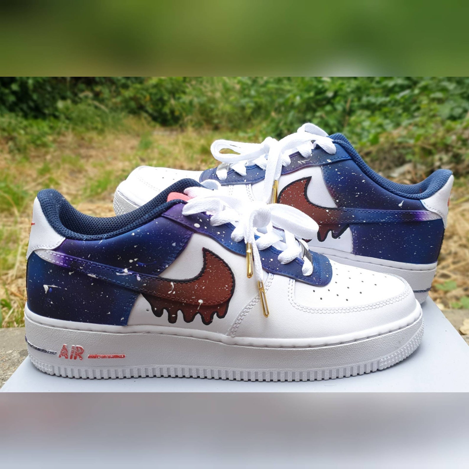 UK custom Nike air force 1. AF1 space galaxy universe drip. | Etsy
