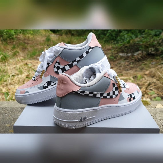 black and white checkered air force 1