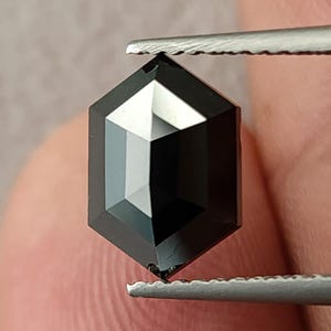 1,68 ct 10,2x7,1mm Diamante Natural Preto Hexágono Rose Cut