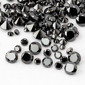 1mm tot 3mm Rond Briljant Gekalibreerde Natuurlijke Zwarte Diamant Melee AAA Kwaliteit 5 tot 200 Stuks
