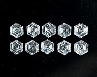 3mm Calibrated Geometric Hexagon Step Cut Natural Diamond F G VS Per Piece