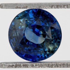 1.54ct Bi-Color Round Sapphire | Natural Blue Green Parti Sapphire | Untreated Loose Gemstone | Round Cut Sapphire for Ring