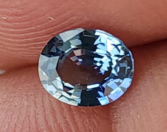 0,82 ct 6,3x5,1mm Ovaal Blauw Grijs Natuurlijke Saffier Afrika