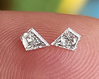 4x3mm Calibrated Kite Fancy Cut Natural Diamond Pair, G H VS SI, AIG Lab Certified Option, Untreated Side Stones