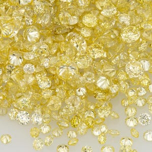 Yellow Diamonds 0.25ct 0.8mm to 2.5mm mix scoop Fancy Yellow Untreated Natural Diamonds Round|Melee|accents|Cape Color Diamonds