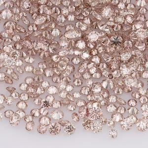 Argyle Pink Diamonds 0.25ct 0.8mm to 2.2mm mix scoop Argyle Pink Champagne Untreated Natural Pink Diamonds Round|Melee|accents|Argyle