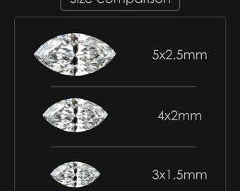 Natural Marquise Diamonds in 3 Calibrated Sizes, F-G VS-SI, Single, Pair or Matched Set